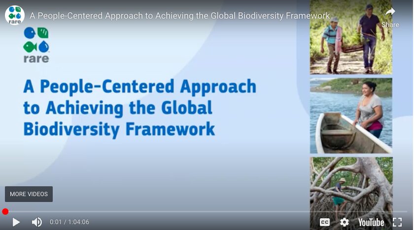 Screencapture of the Behavior-Centered Approach to Achieving the Global Biodiversity Framework webinar.